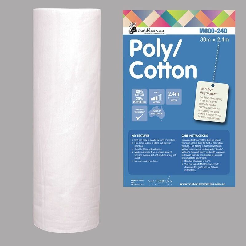 Matilda batting: imbottitura Polyestere 80% Cotone 20% Matilda batting: imbottitura Polyestere 80% Cotone 20%