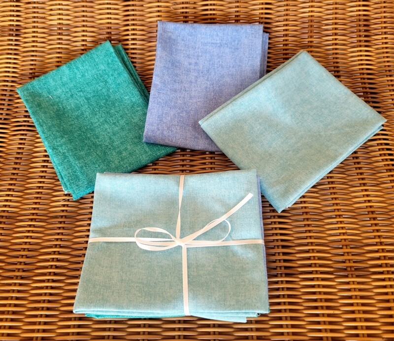 Pacchetto 3 fat quarter toni azzurri melange