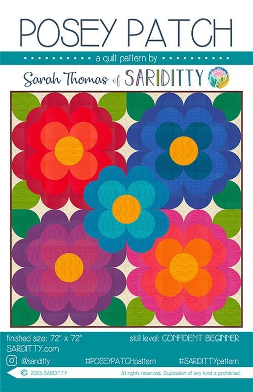 Pattern SD020 Rainbow Spice di Moda Fabrics Posey Patch Pattern SD020 Rainbow Spice di Moda Fabrics Posey Patch