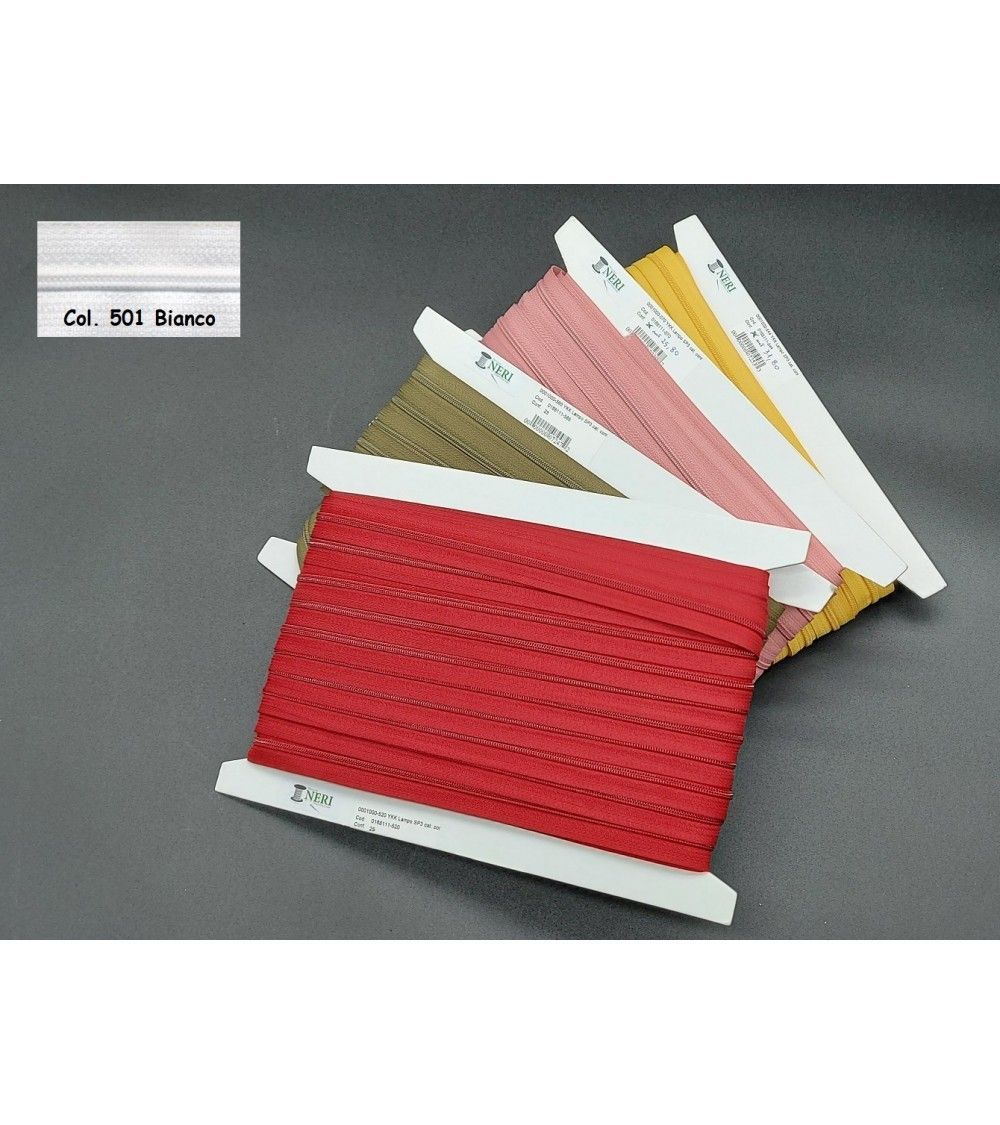 Chiusura lampo color bianco