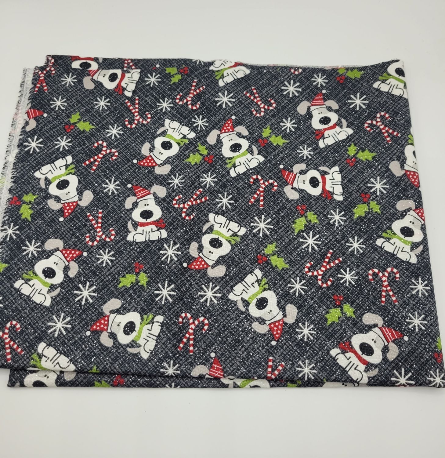 Tessuto con cani Natale ultima pezza 