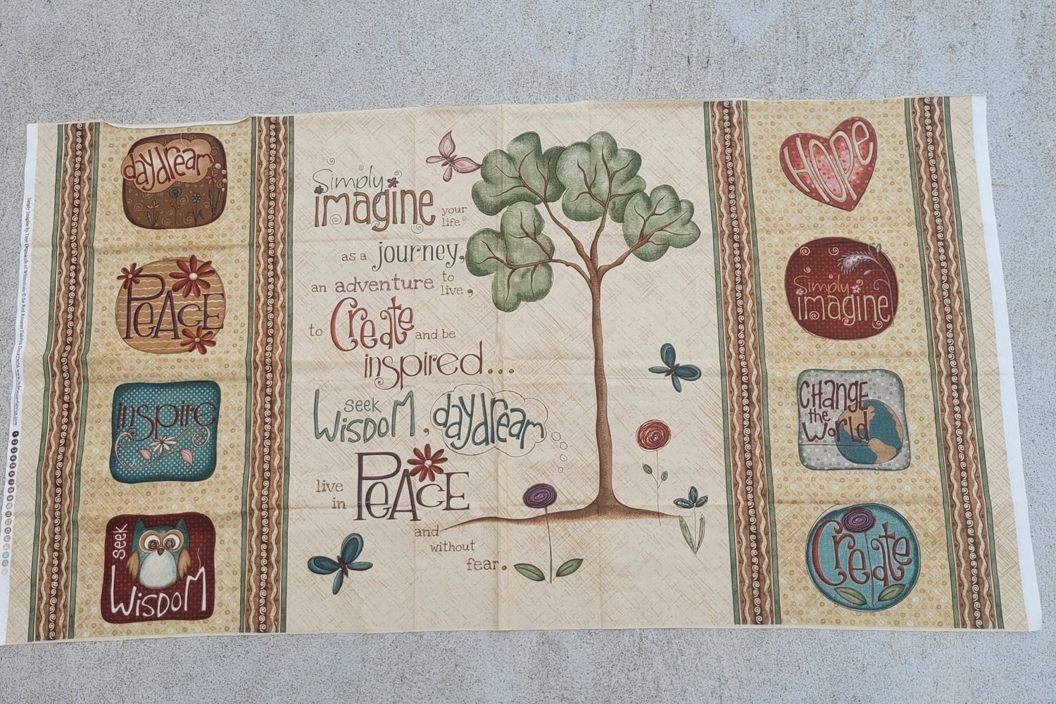 Pannello gufi e albero vita