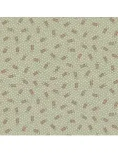 Tessuto All for Christmas by Anni Downs, verde salvia con pacchetti regalo 2674-66