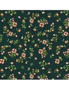 Tessuto Teal, Tessuto blu con fiori rosa Tessuto Teal, Tessuto blu con fiori rosa