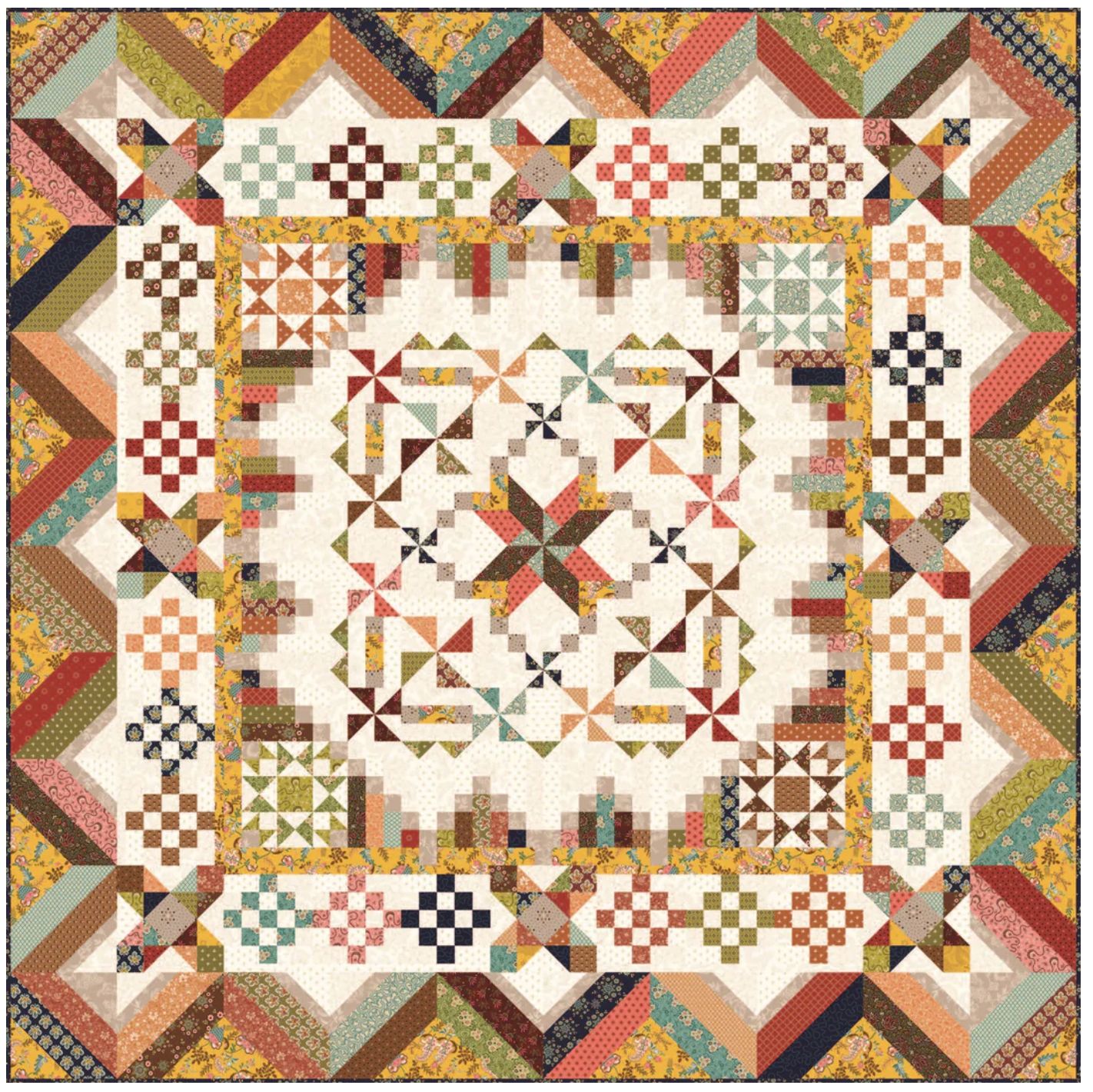 Kit completo Progetto Sew in love Love Struck, quilt 60.5" x 60.5"