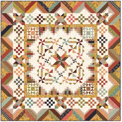 Kit completo Progetto Sew in love Love Struck, quilt 60.5" x 60.5"