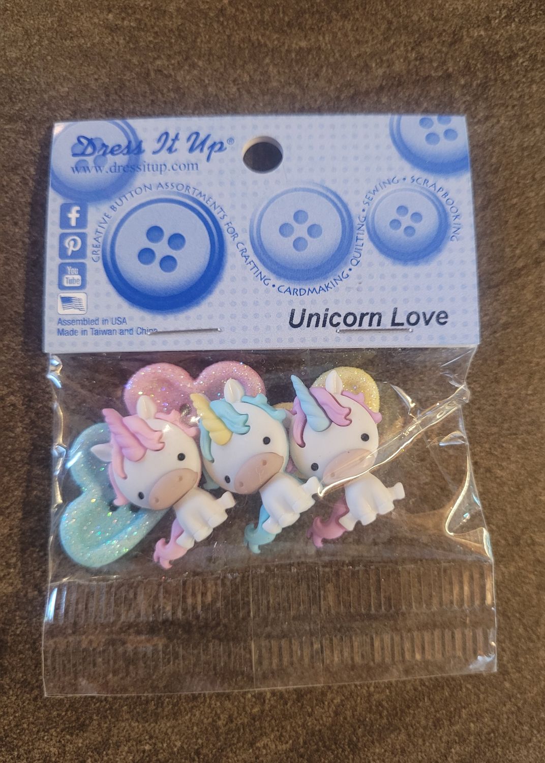 Bottoni Unicorn love