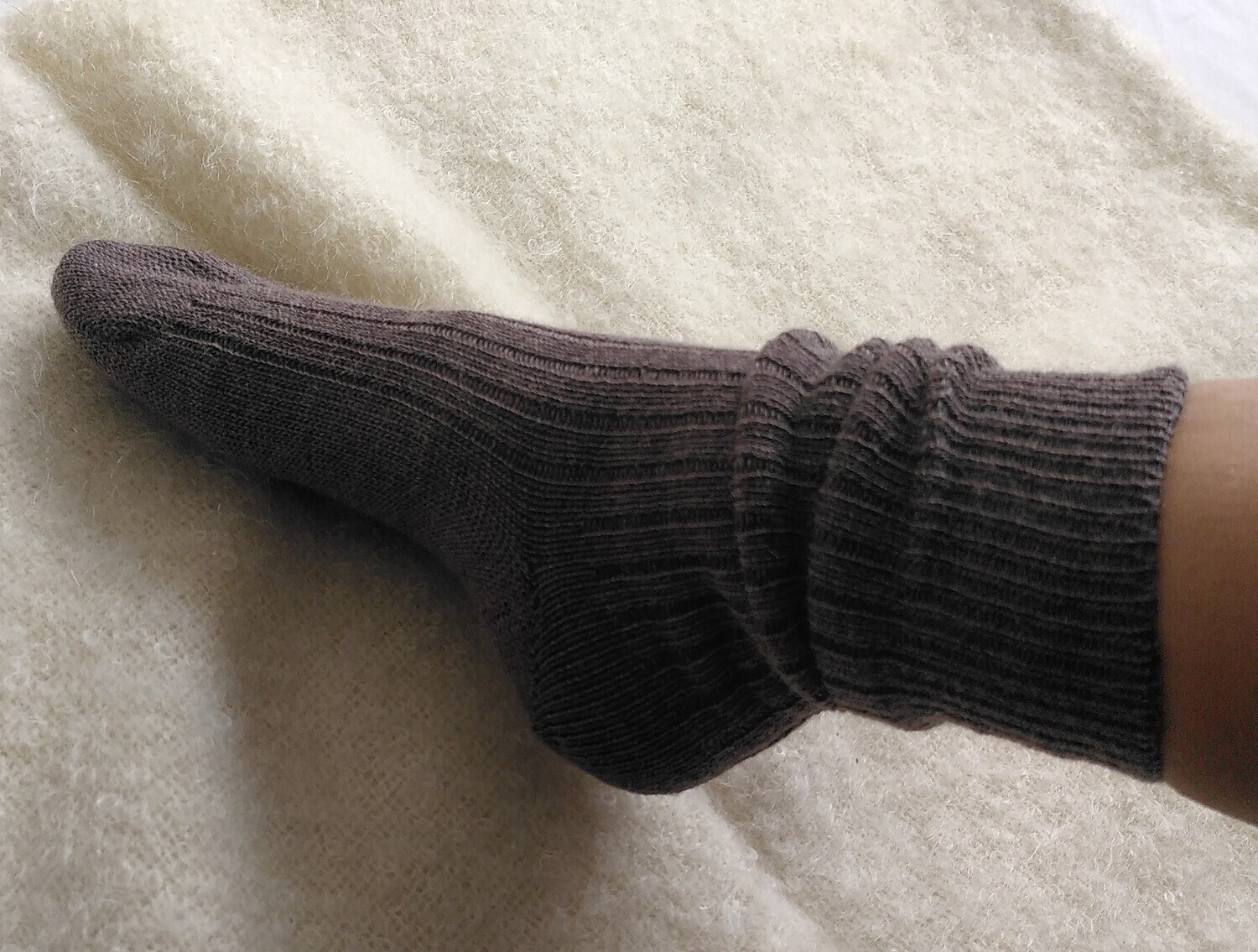 Chaussette 80% Mohair couleur Taupe