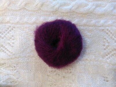 Pelote Mohair &amp;Soie couleur Prune