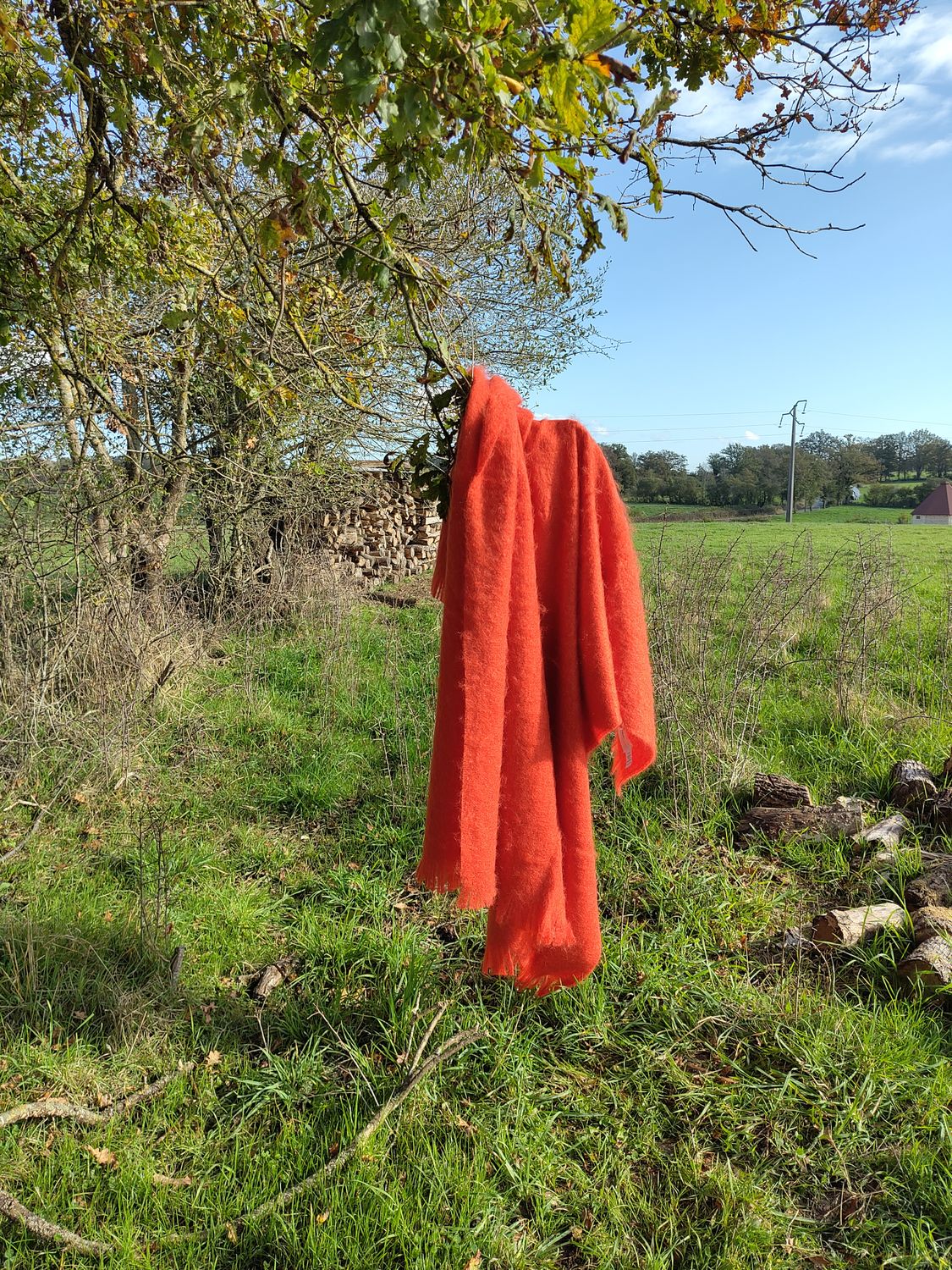 Grand plaid Mandarine