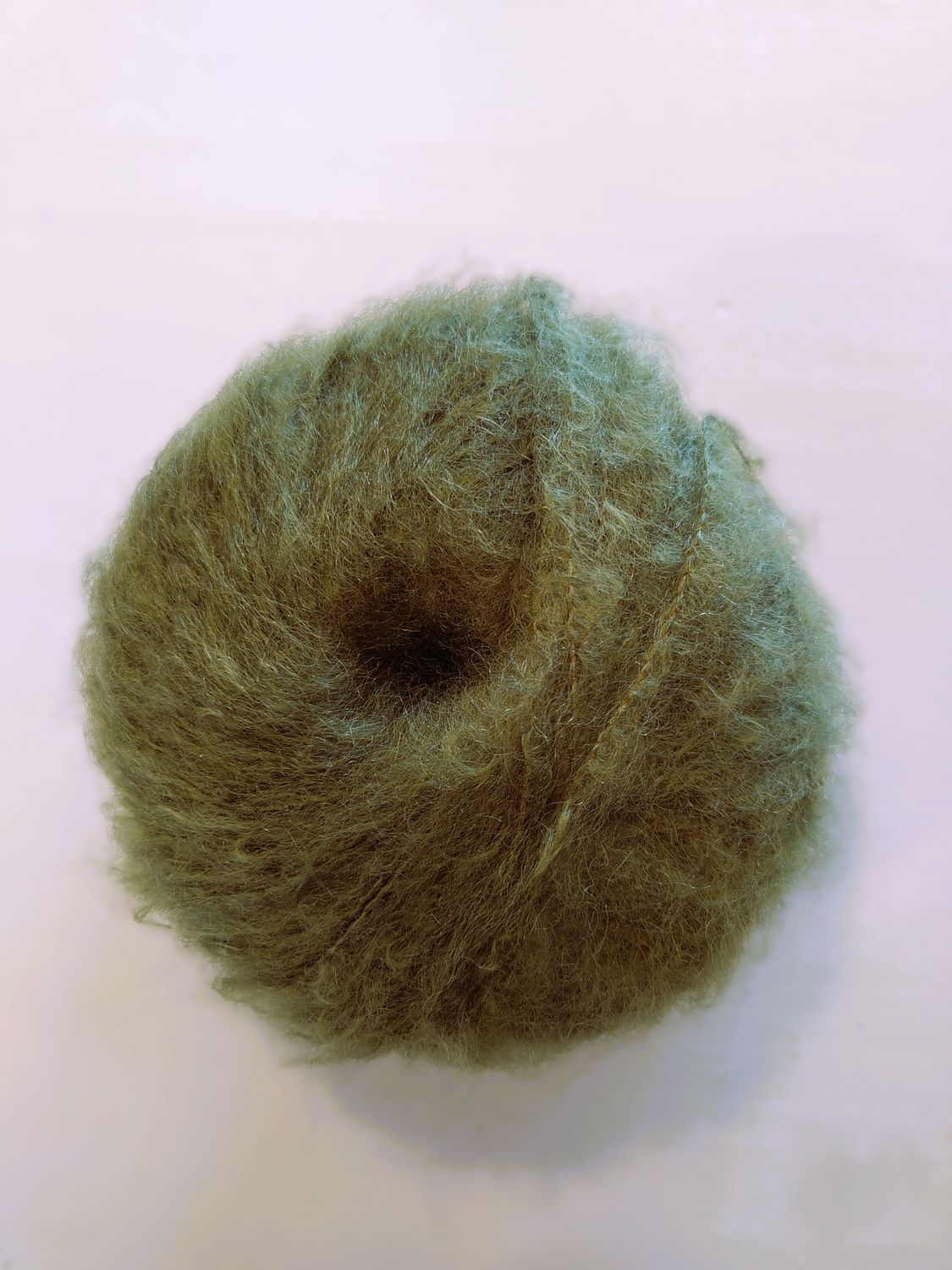 Pelote Mohair &amp; soie couleur Kaki