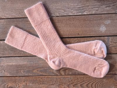 Chaussette 80% Mohair Rose Coton
