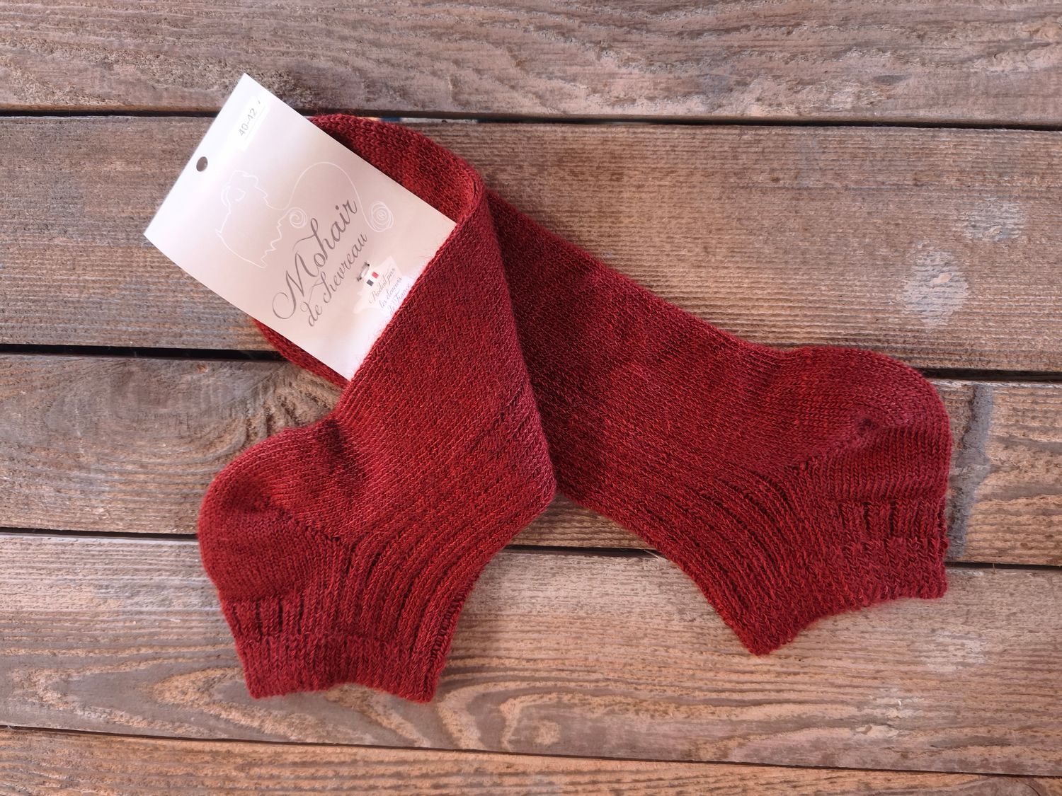 Socquettes 80% Mohair Terra Cota