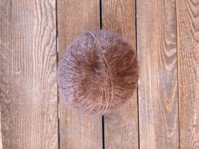 Pelote Mohair &amp; soie couleur Chataigne