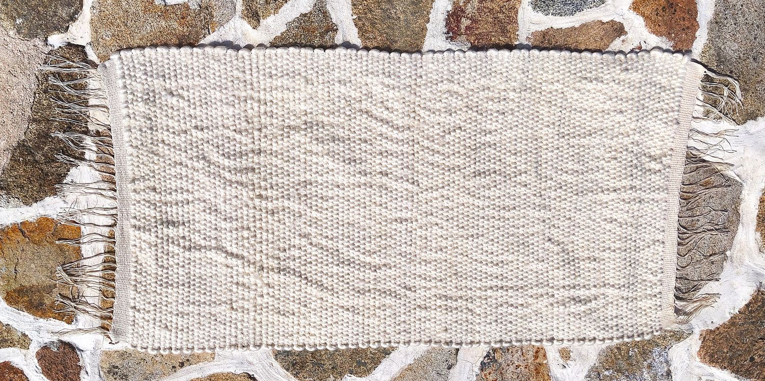 Tapis mohair écru