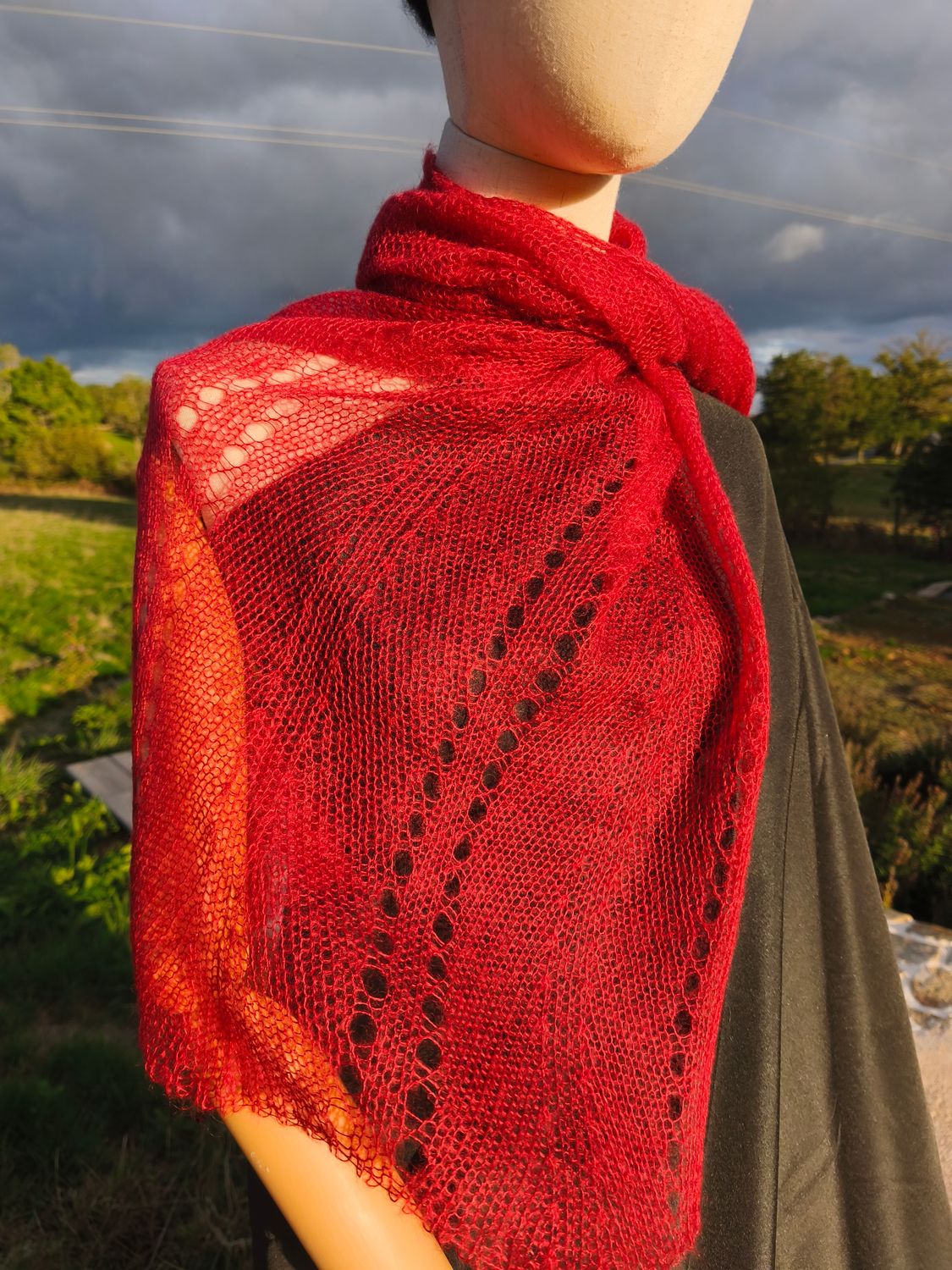 Etole tricotée Rubis