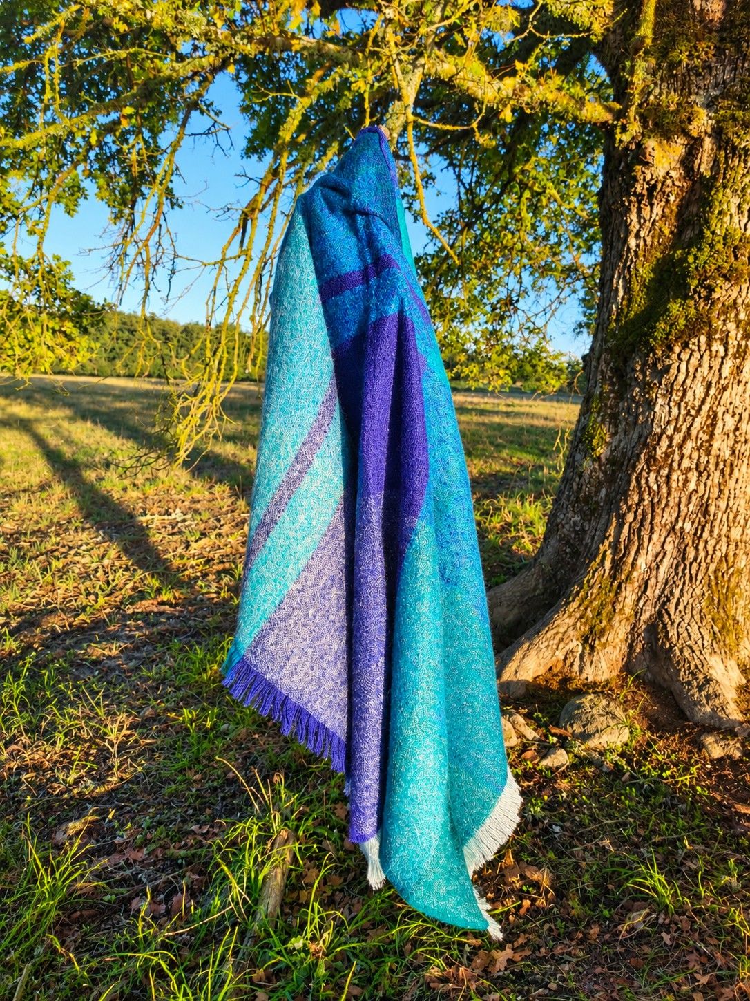 Grand plaid couleur Carreaux Azur