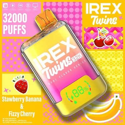 IREX (2 in 1) Twins 40000 Strawberry Banana &amp; Fizzy Cherry