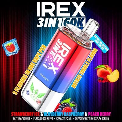 IREX (3 in 1) 60000 Strawberry Ice &amp; Blueberry Raspberry &amp; Peach Berry