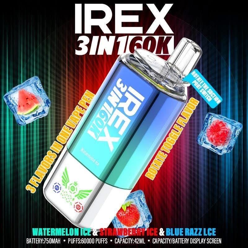 IREX (3 in 1) 60000 Watermelon Ice &amp; Strawberry Ice &amp; Blue Razz Ice