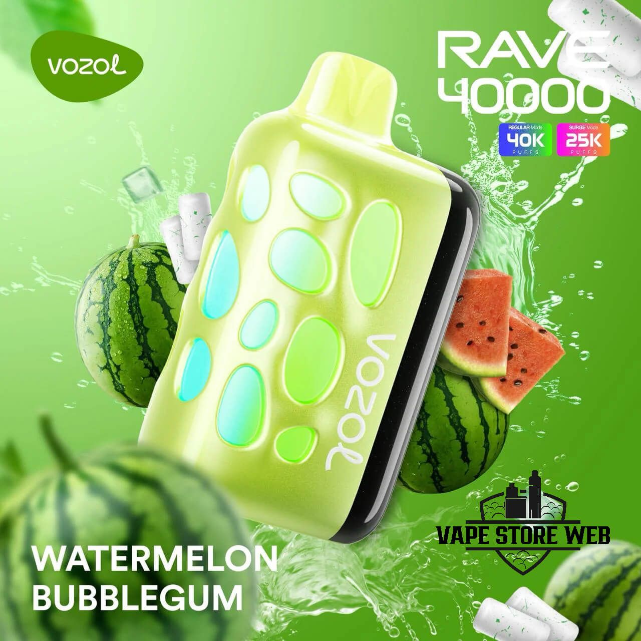 VOZOL RAVE 40000 Watermelon Bubblegum