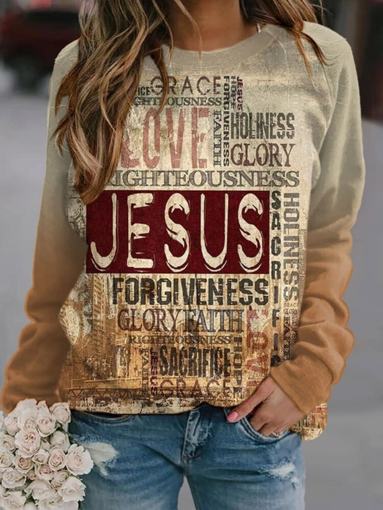 Autumn New Sweatshirt Casual Comfortable 3D Printed Digital Hoodless Sweatshirt