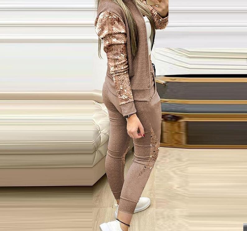 Split Suit Sports And Leisure Two-piece Suit With Zipper K