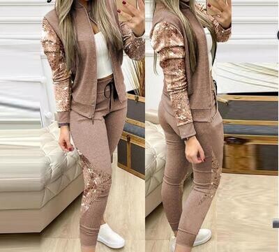 Split Suit Sports And Leisure Two-piece Suit With Zipper K