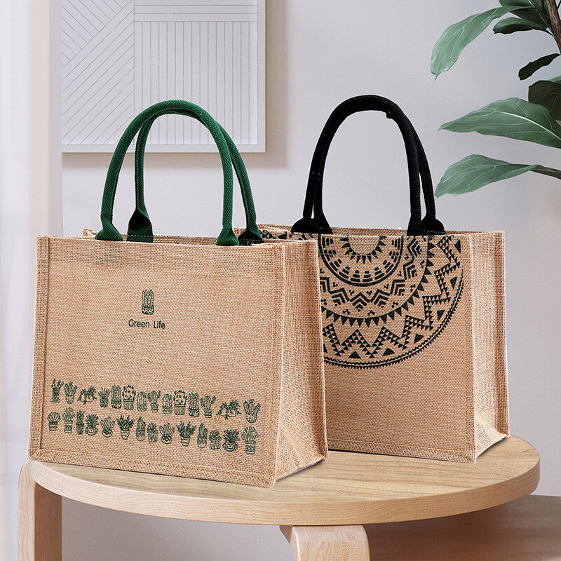 Without Printing The Same Shopping Bag  Art DIY Linen Jute Bag