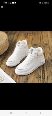 Hight top Women leather casual sneakers