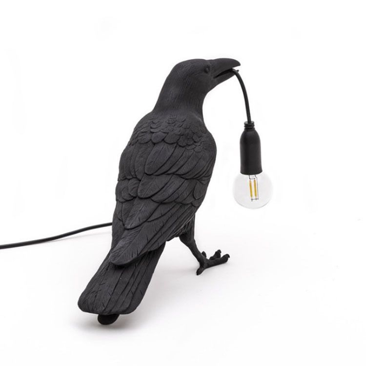 Popular Auspicious Bird Table Lamp, Personalized And Creative Bedroom Bedside Animal Shape Bird Resin Wall Lamp Decoration