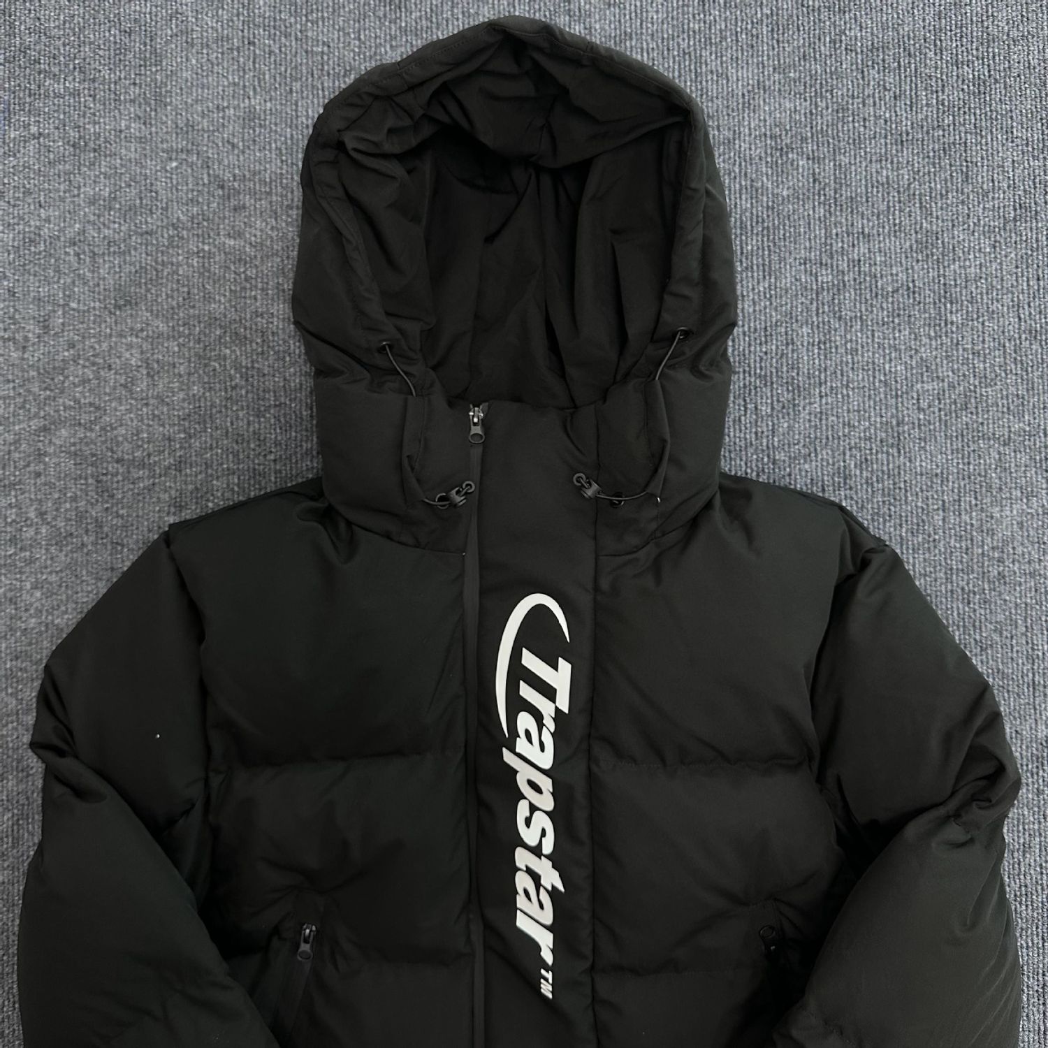 Trapstar New Winter Casual Cotton Clothing Simple White Large Letters Trendy Brand Couple Style Thickened Jacket Wholesale, Color: JK59-Black and White, Size: XL