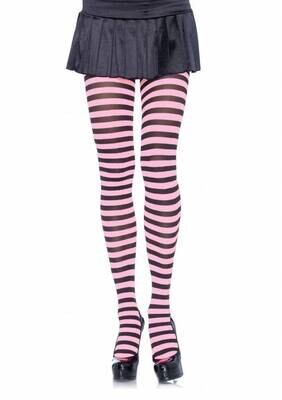 Striped Tights Blk/Pink