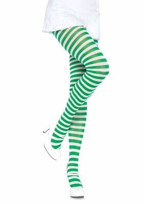 Striped Tights Wht/Green