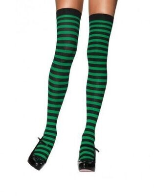 Striped Thigh High Blk/Green