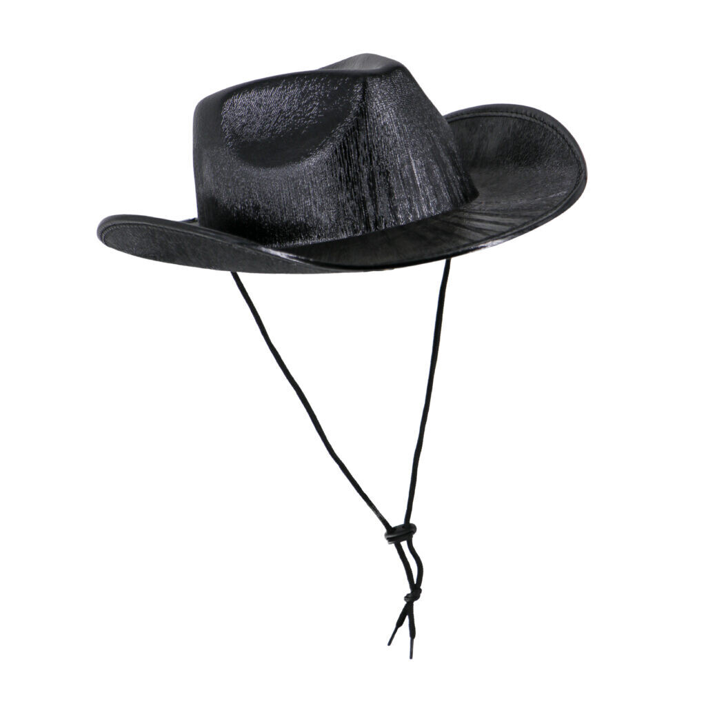Metallic Cowboy Hat with Tie Up String One Size