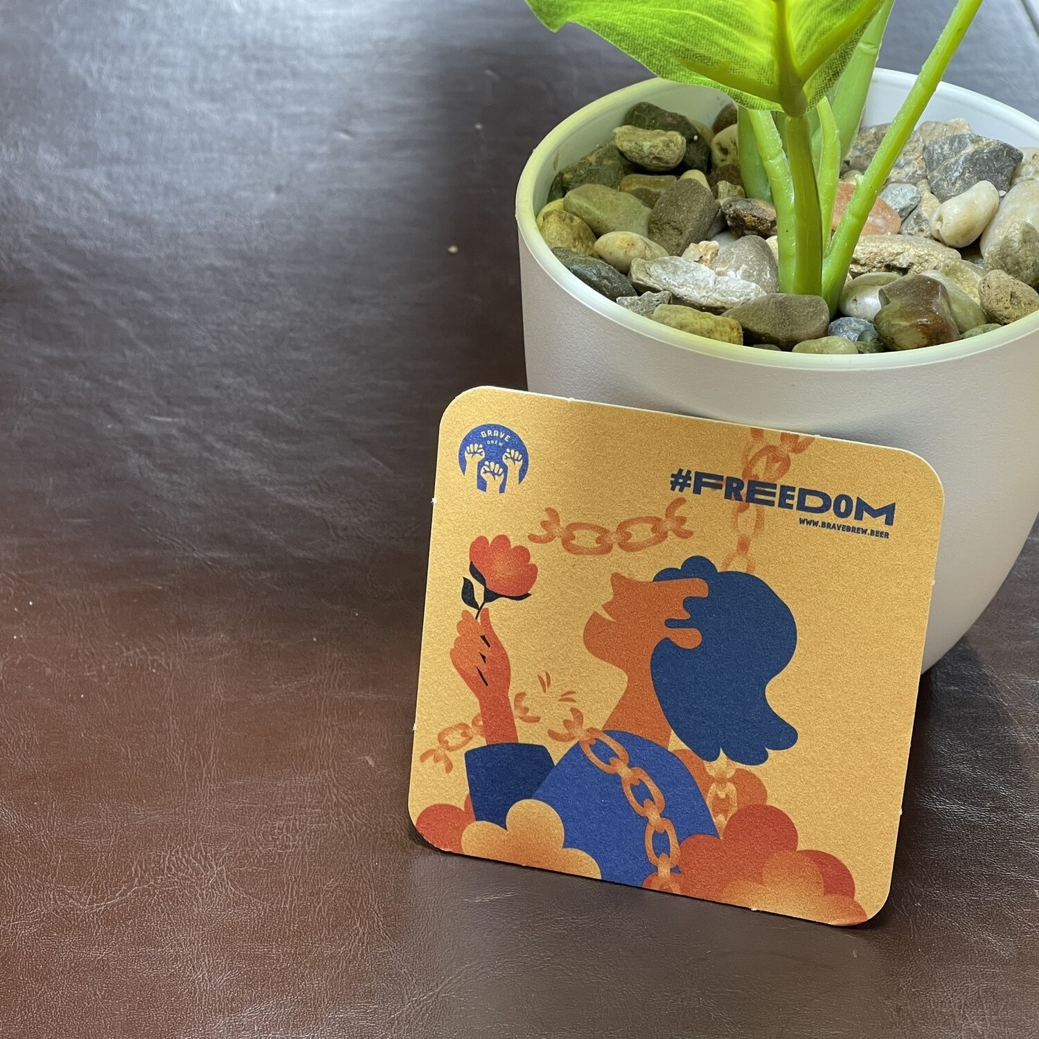 Eco-friendly paper coasters (5x), Type: #Freedom (5 pieces)