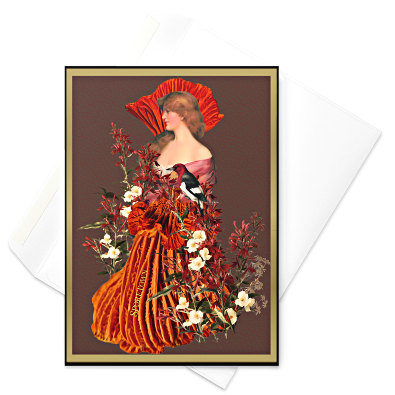 The Wild Chanterelle Mushroom Dress, Greeting Card