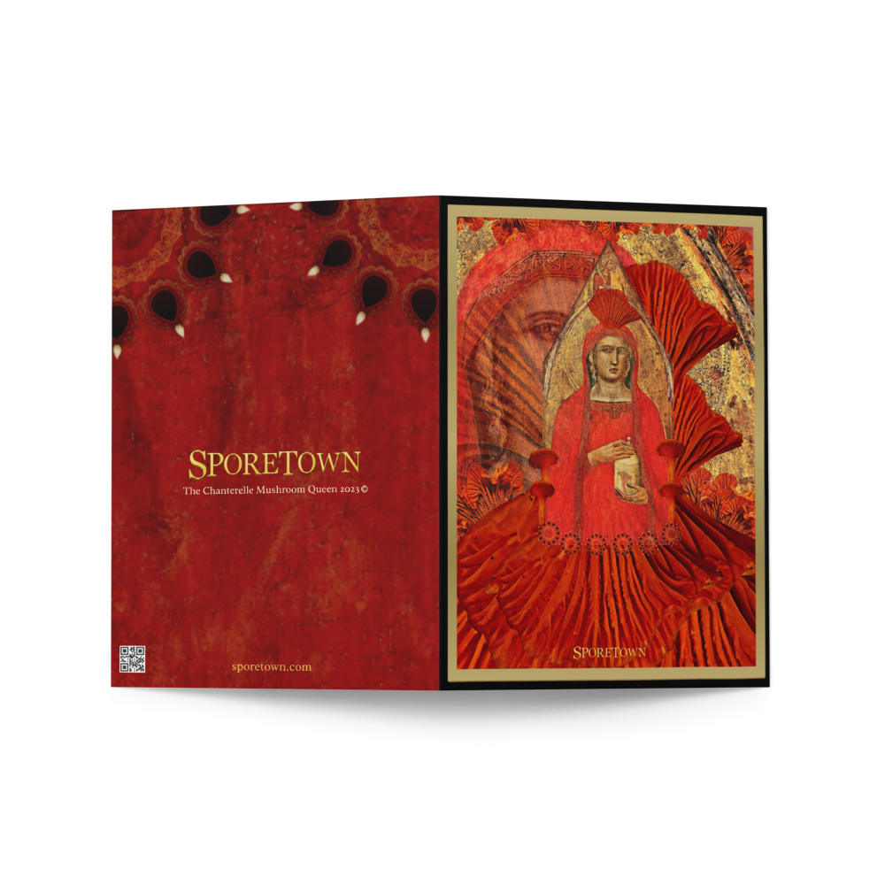 The Chanterelle Mushroom Queen - Greeting Card