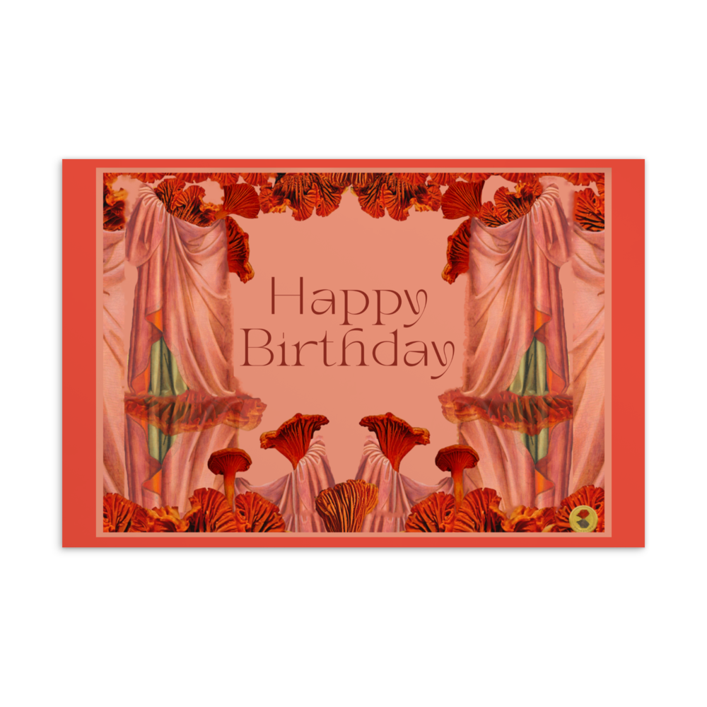 Chanterelle Mushroom Happy Birthday Postcard