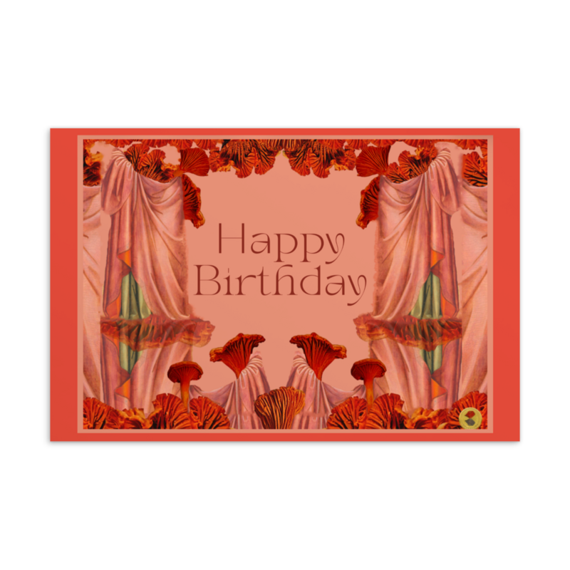 Chanterelle Mushroom Happy Birthday Postcard