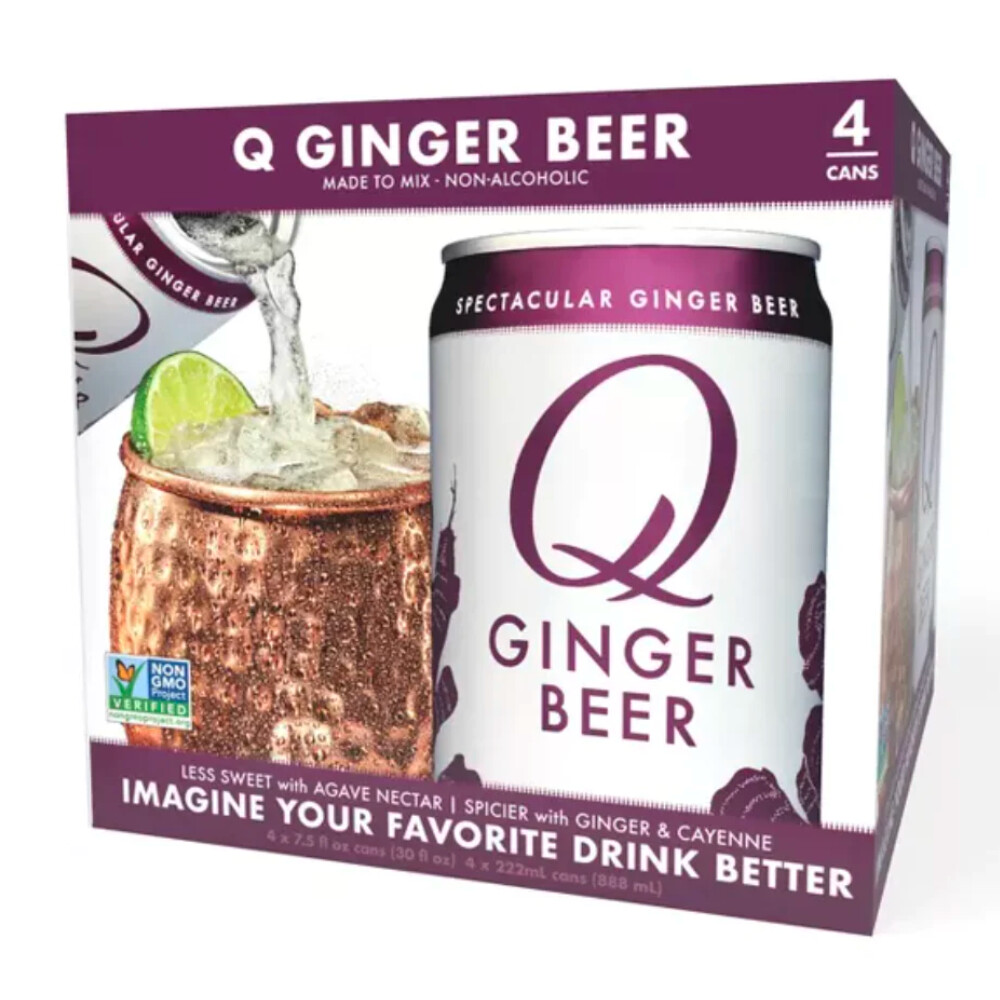 Q Ginger Beer 4pk Cans