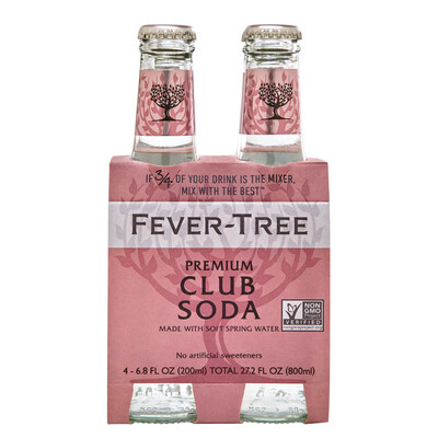 Fever Tree Club Soda 4pk Bottles