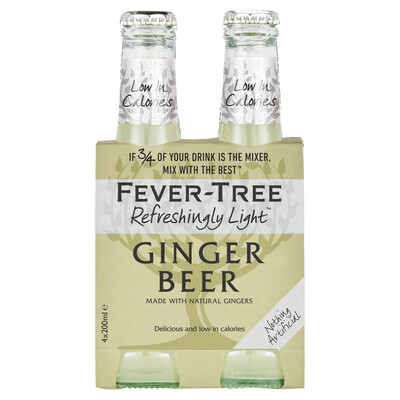 Fever Tree Light Ginger Beer 4pk Bottles