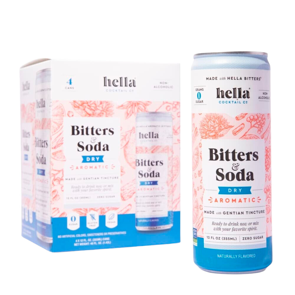 Hella NA Dry Aromatic Bitters & Soda 4pk Cans