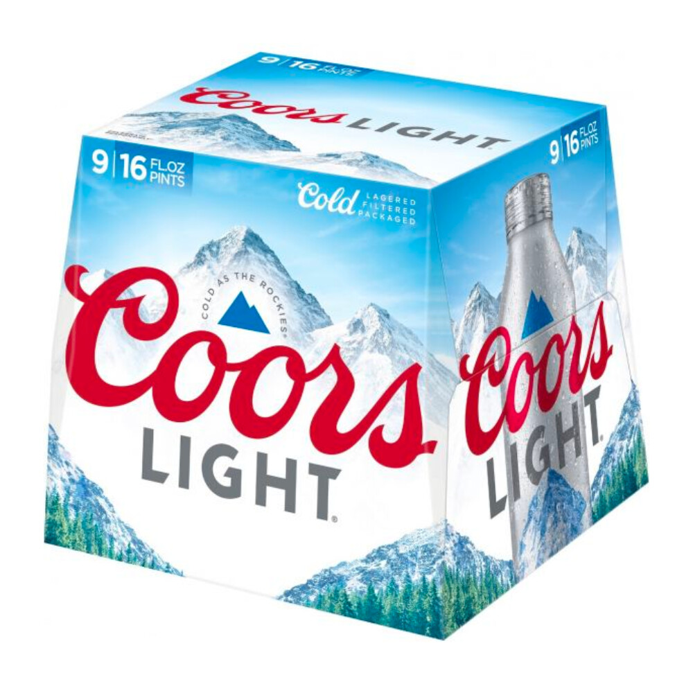 Coors Light 9pk Aluminum 16oz Bottle