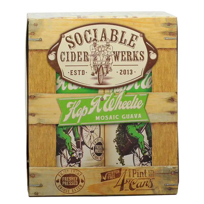 Sociable Mosaic Guava Hop-A-Wheelie Cider 4pk Cans