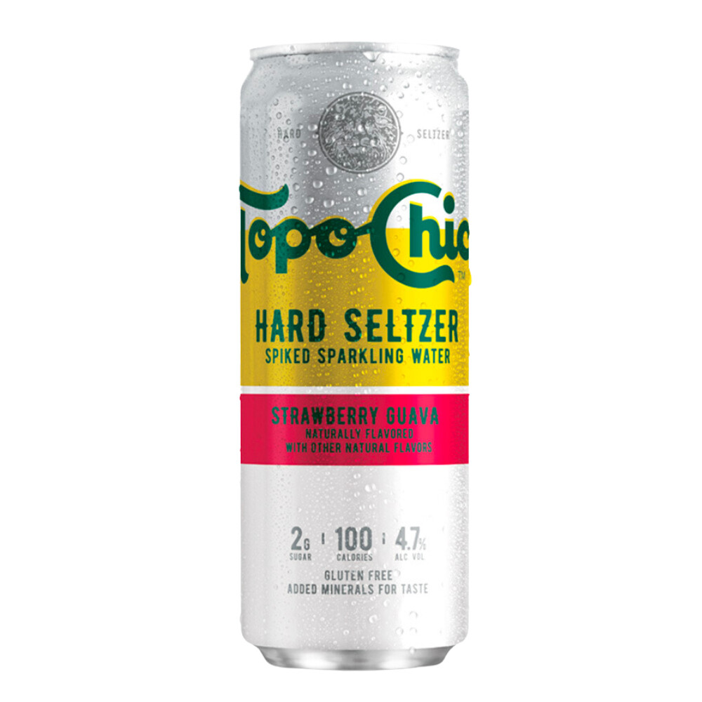 Topo chico strawberry guava hard seltzer 24oz can