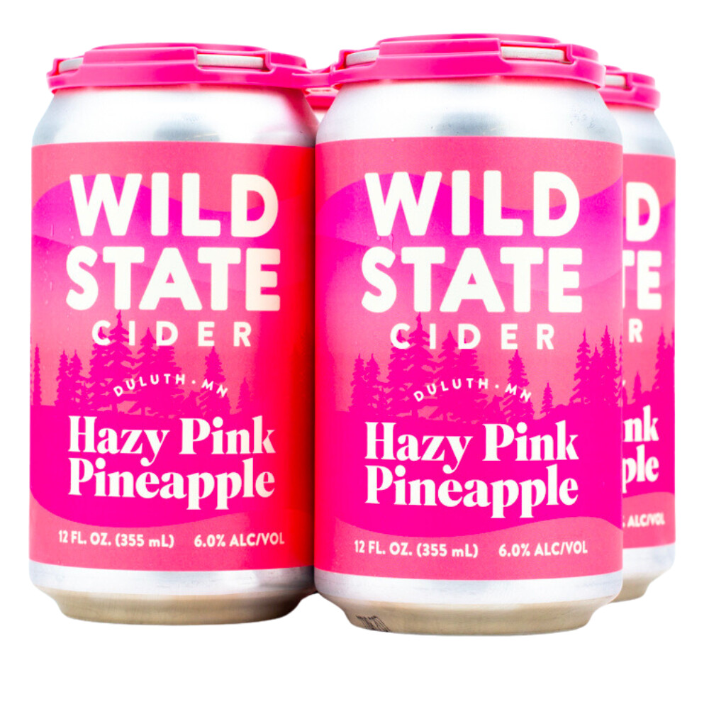 Wild State Hazy Pink Pineapple Cider 4pk Can