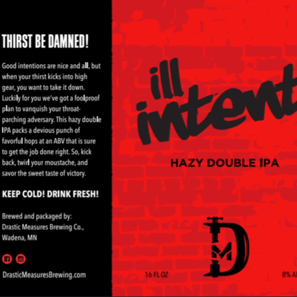 Drastic Measures Ill Intent Double IPA 4pk Can